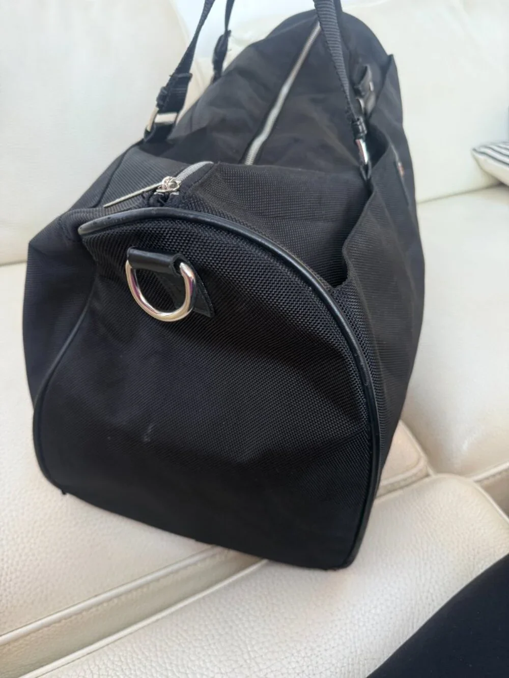 VERSACE PARFUMS BLACK NYLON DUFFLE BAG WEEKENDER TRAVEL CARRY ON NO STRAP